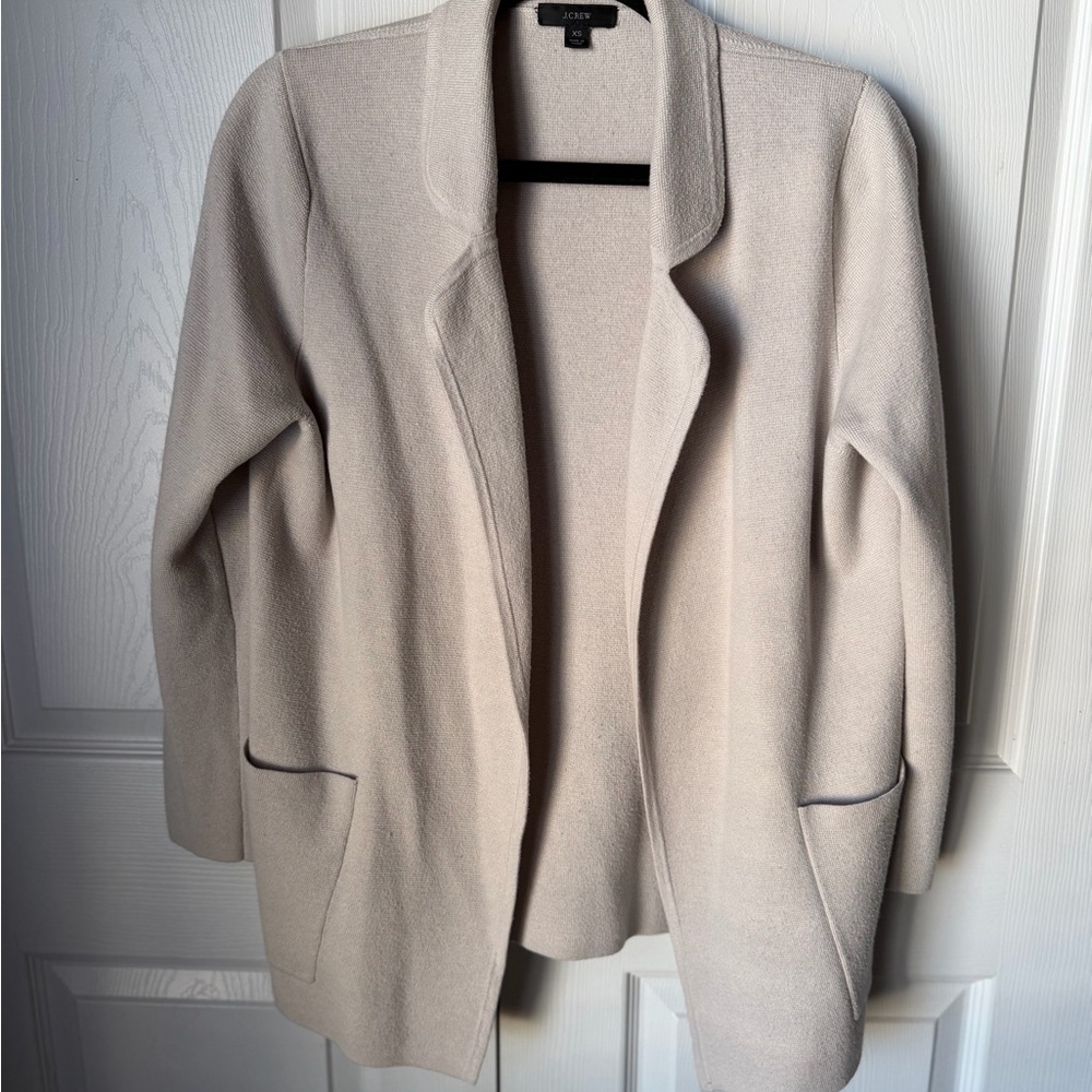 J crew Cream Open Front Cardigan
